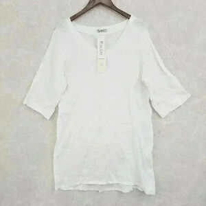 NEW Alessia Pacini Made in Italy 100% Linen V neck Beach Wear Dress L 7203C